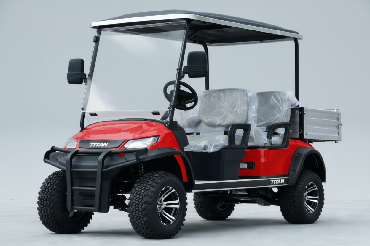 XF4 Cargo - Metallic Red Body & Grey Seats – Flaman Electric